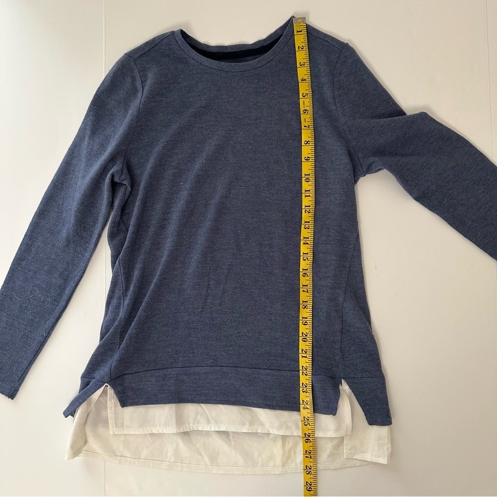 Womens Navy Blue Layered Sweatshirt - Picture 4 of 10